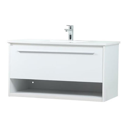 Elegant Kitchen and Bath 36 Inch Single Bathroom Vanity In Blue