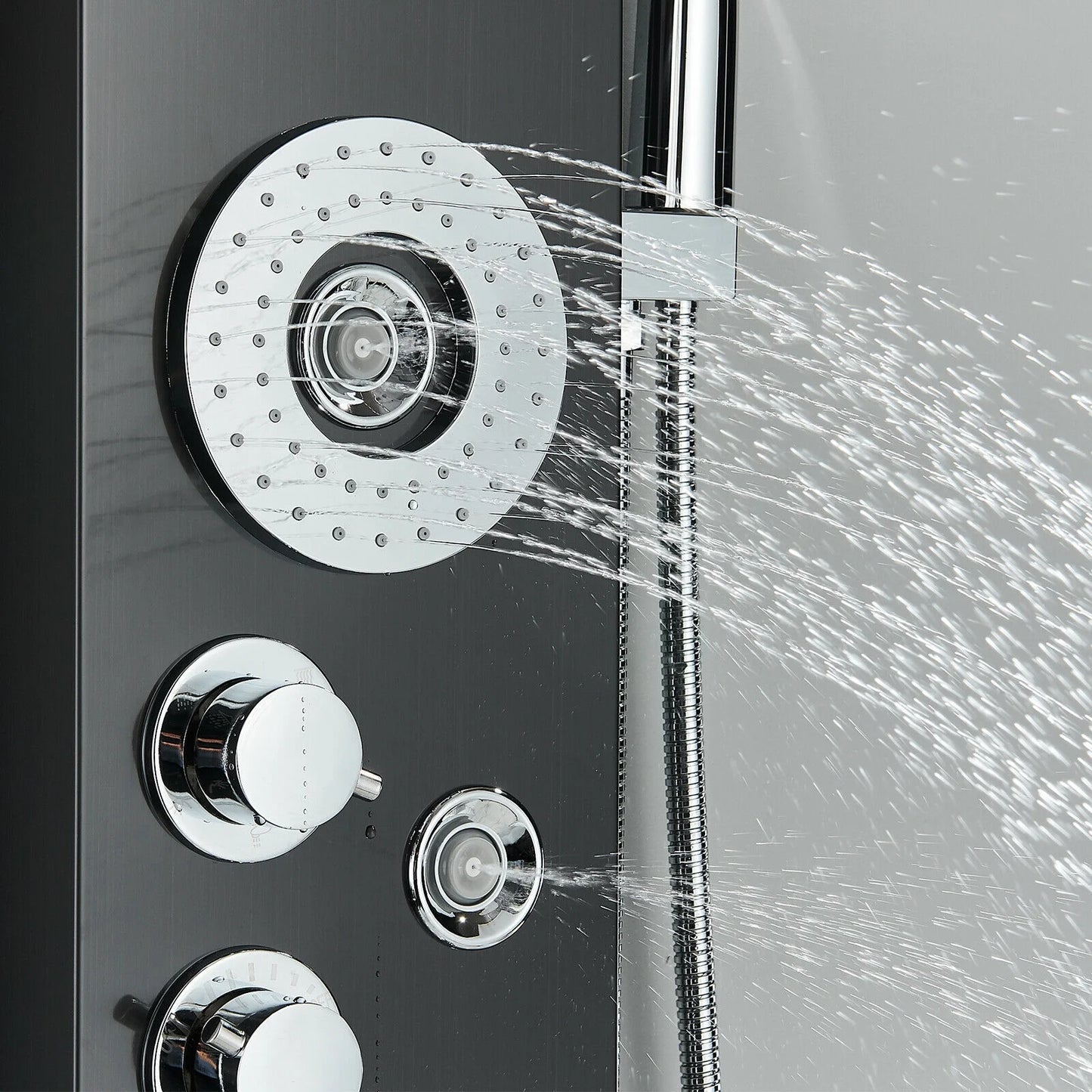 Bathroom Senlesen Stainless Steel LED Shower Panel Tower Faucet Set System Massage Body Jet