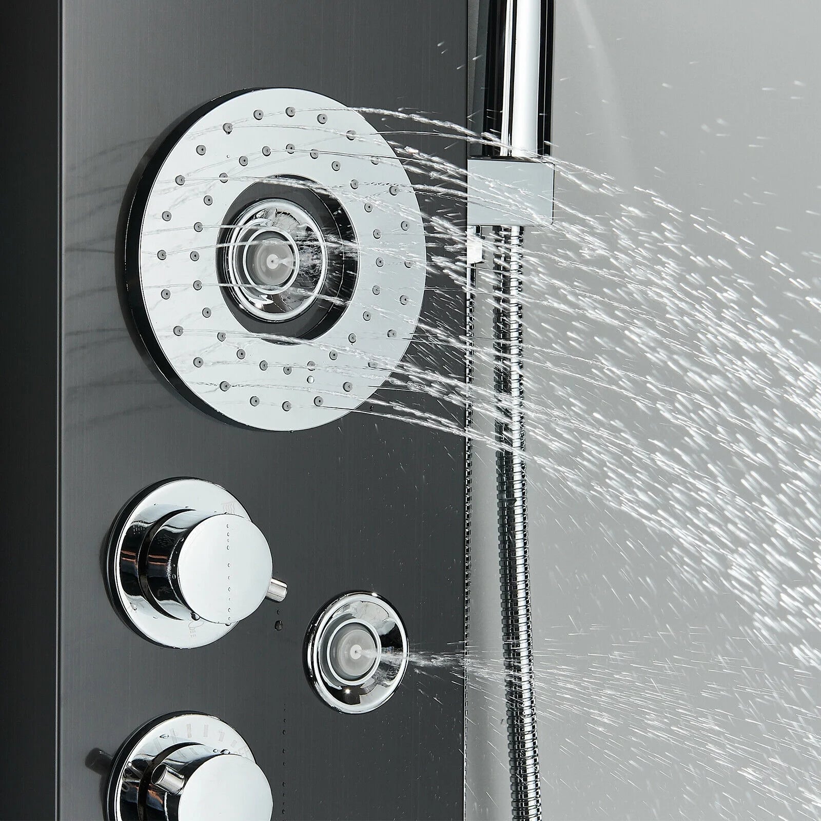 Bathroom Senlesen Stainless Steel LED Shower Panel Tower Faucet Set System Massage Body Jet