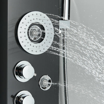 Bathroom Senlesen Stainless Steel LED Shower Panel Tower Faucet Set System Massage Body Jet