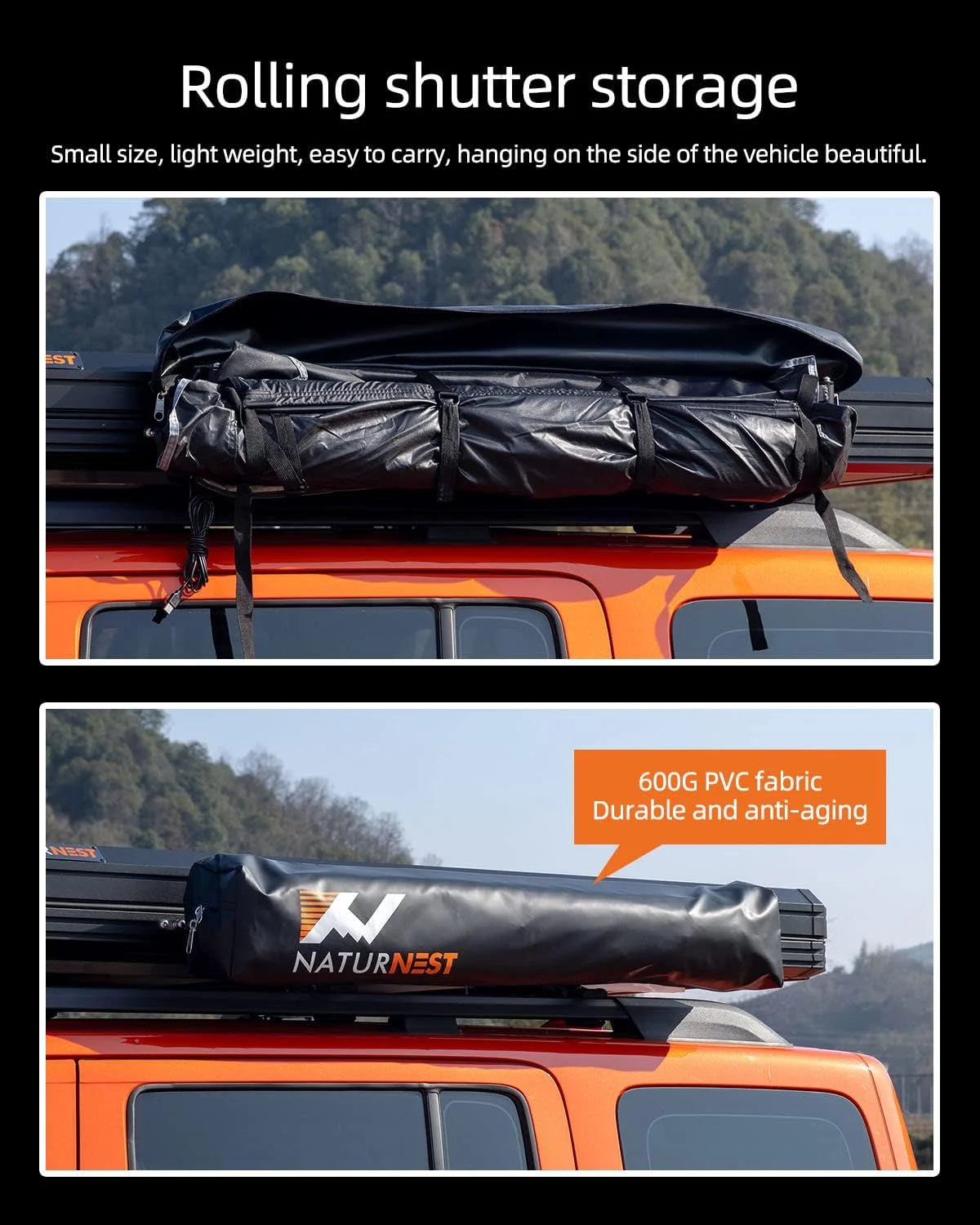 Naturnest Portable Car Camping Shower Tent Featuring a Roof and Floor Mat, Car Tents for Camping SUV, Overlanding Car Bathroom Tent Providing Privacy for Camping, Portable Shower Tent for Camping