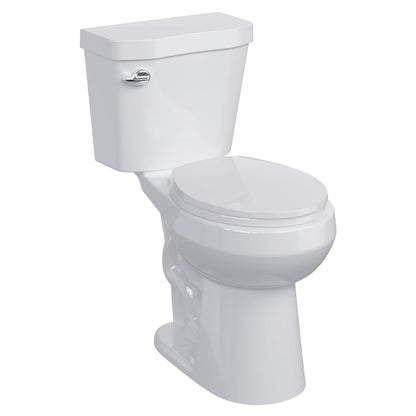TROPOW Toilet, Two-Piece Toilet, ADA Toilet with Dual Flush, Elongated Toilets for Bathrooms with Soft Close Seat, Universal Height,White