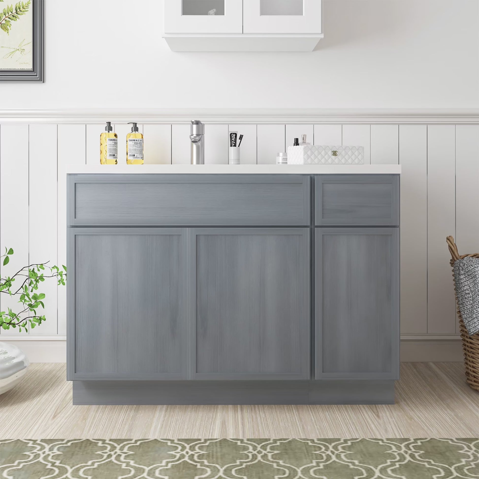 45 in. W x 21 in. D x 32.5 in. H Bath Vanity Cabinet without Top in Brown