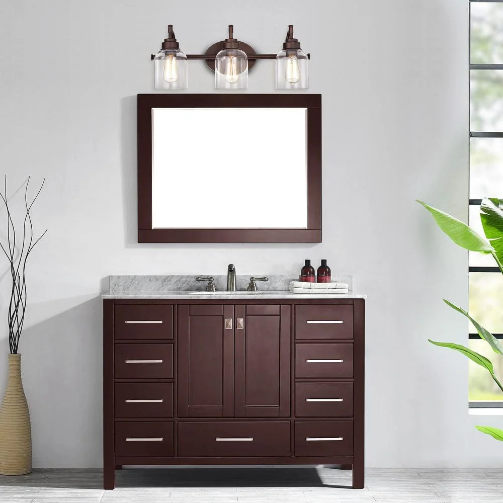 CHLOE Adair Transitional 4 Light Oil Rubbed Bronze Bath Vanity Fixture 30" Wide