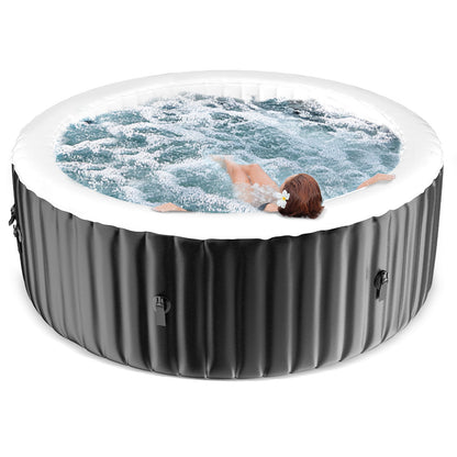 MOPHOTO 72" X 72" X 25" 2-4 Person Inflatable Hot Tub, Large Portable Round Hot tub with 120 Bubble Jets, Outdoor Bathtub Spa Set Included Heater Pump, Filter and Spa Cover