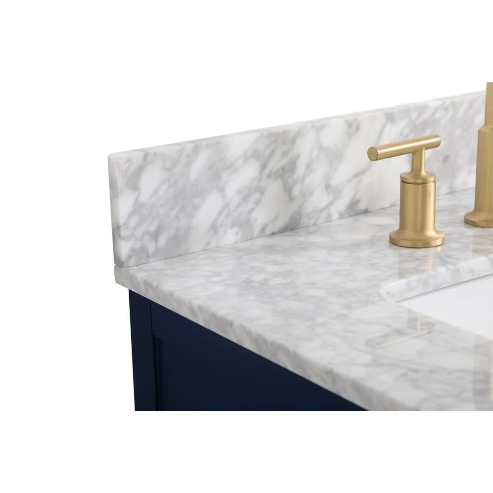 Elegant Decor Franklin 36" MDF Single Bathroom Vanity with Backsplash in Blue