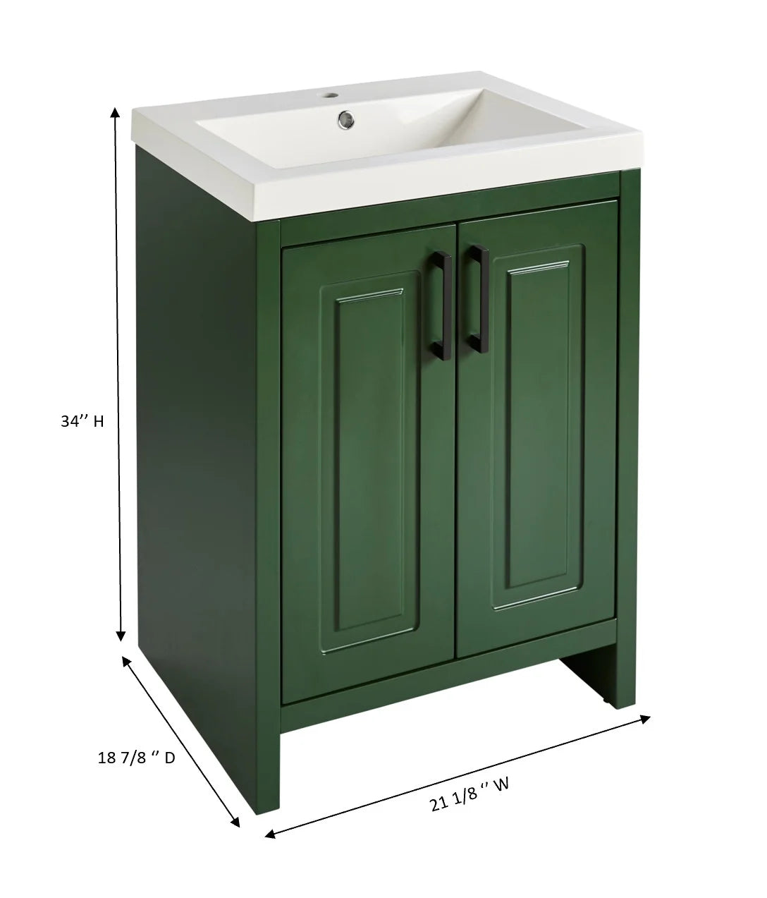 Better Homes & Gardens 24 1/2'' L x 18 7/8'' W Green Bathroom Vanity with Sink Top