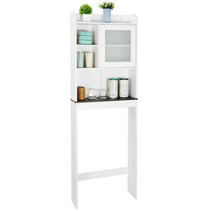 ZenSports Over The Toilet Storage Cabinet Organizer Bathroom Space Saver W/ Adjustable Shelves, White