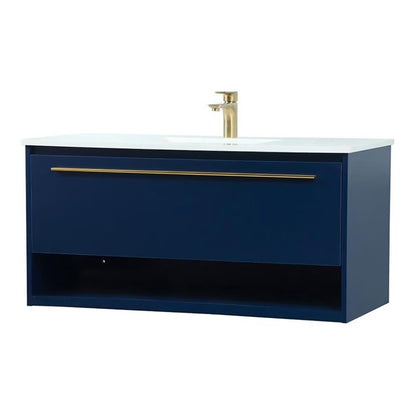 Elegant Kitchen and Bath 40 Inch Single Bathroom Vanity In Blue
