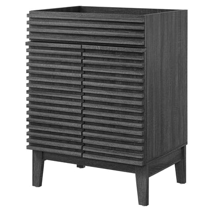 Vanity Cabinet (Sink not included), Black, Wood, Mid Century Hotel Bedroom Bathroom, Modern Contemporary HB33433