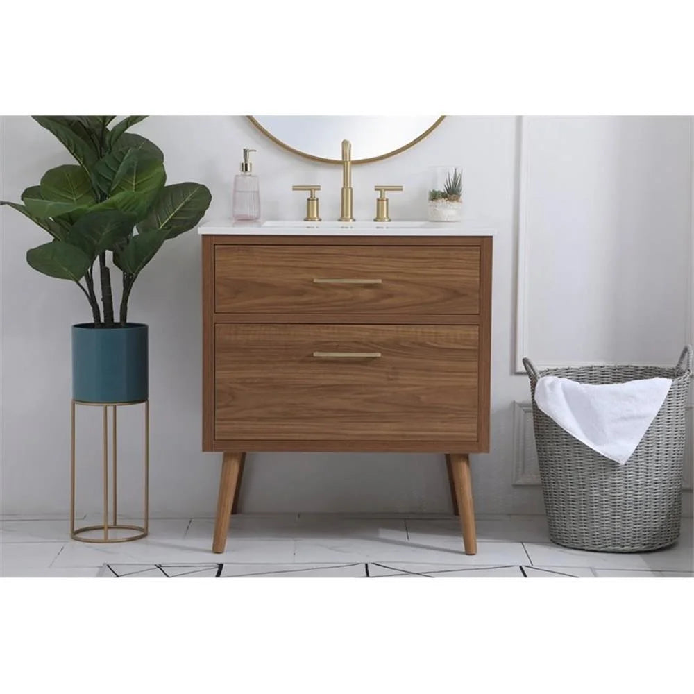 Elegant Kitchen and Bath 30 Inch Single Bathroom Vanity In Mango Wood