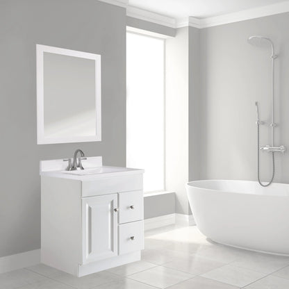 Design House Solid Wood 24" Wyndham 1-Door Ready to Assemble Bath Vanity Cabinet, White