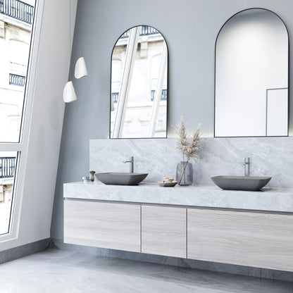 VIGO Duomo Gothic Gray Concreto Stone 18 in. L x 13 in. W x 4 in. H Rectangular Vessel Bathroom Sink