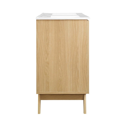 Modway Soma 48�?Double Sink Bathroom Vanity in Oak White