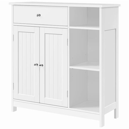 Yaheetech Free-Standing Bathroom Floor Cabinet with Drawer & Adjustable Shelves, White