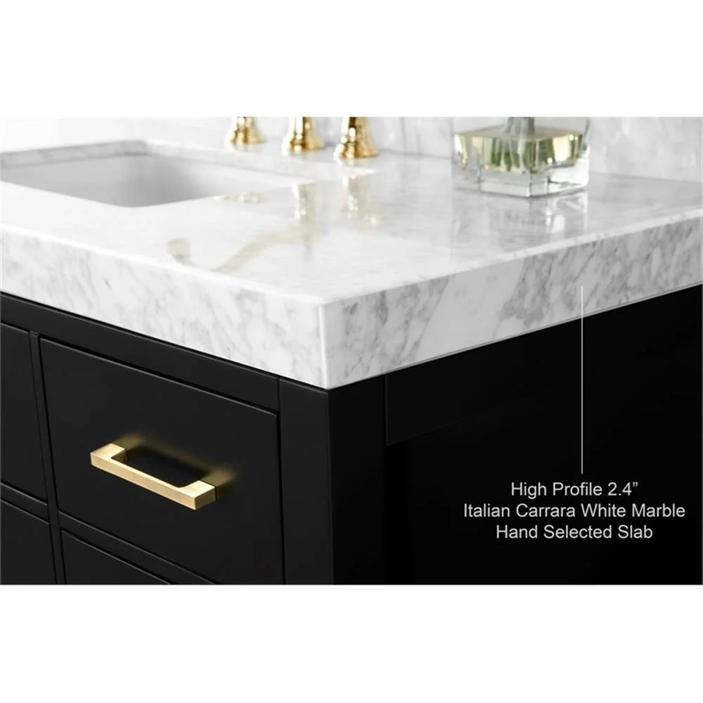 Ancerre Designs Elizabeth 48" Wood Bathroom Vanity Set in Black Onyx