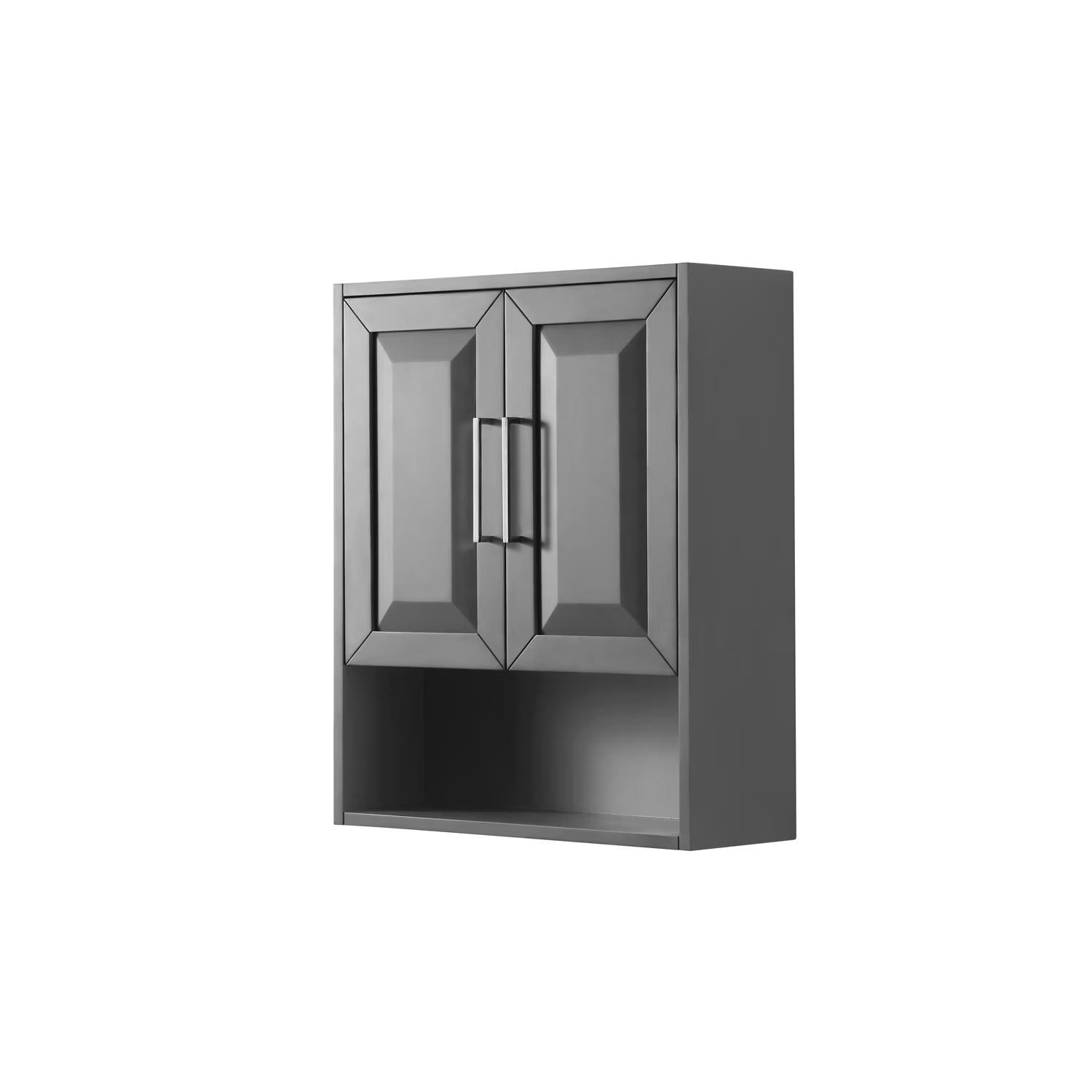 Wyndham Collection Daria Over-the-Toilet Bathroom Wall-Mounted Storage Cabinet in Dark Espresso with Matte Black Trim