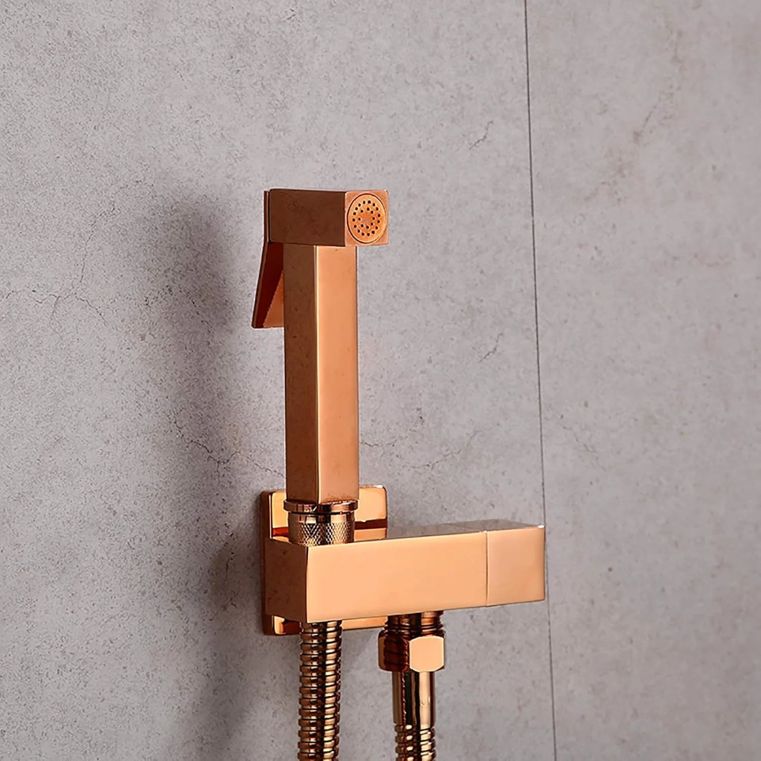 Handheld Bidet Sprayer for Toilet with Single Cold Water, Wall Mounted Toilet Bidet Sprayer Kit Brass Bathroom Cloth Diaper Sprayer Set for Personal Hygiene,Gold