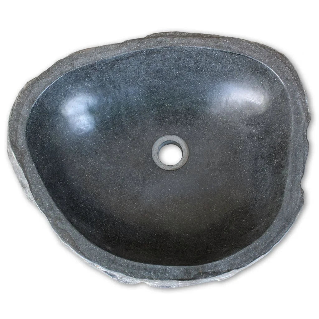 vidaXL Bathroom Basin, Naturally Varied Shape and Color Tone, (17.7"-20.9")x(13.4"-16.1")x4.5"