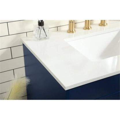 Elegant Decor Eugene 30" Aluminum MDF Single Bathroom Vanity in Blue