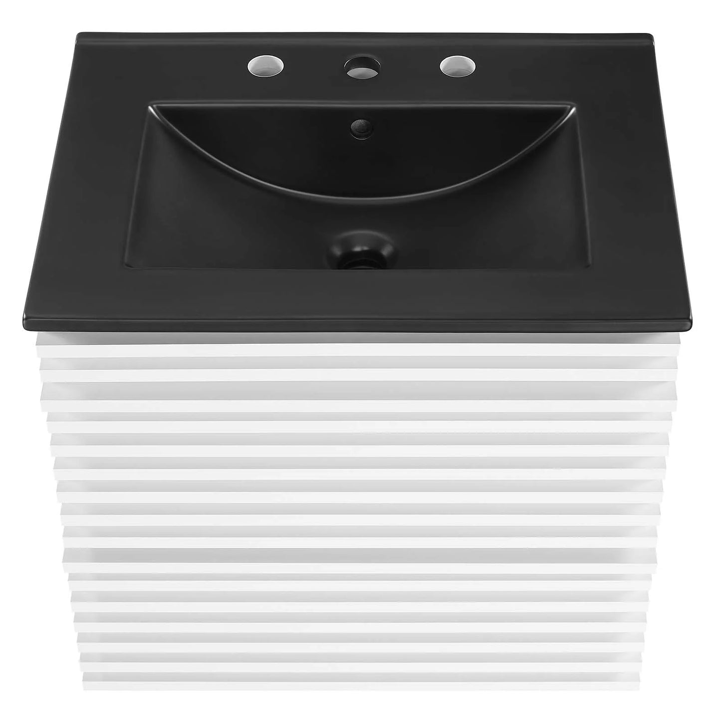 Modway Render 24" MDF Wood Wall-Mount Bathroom Vanity in Oak/Black