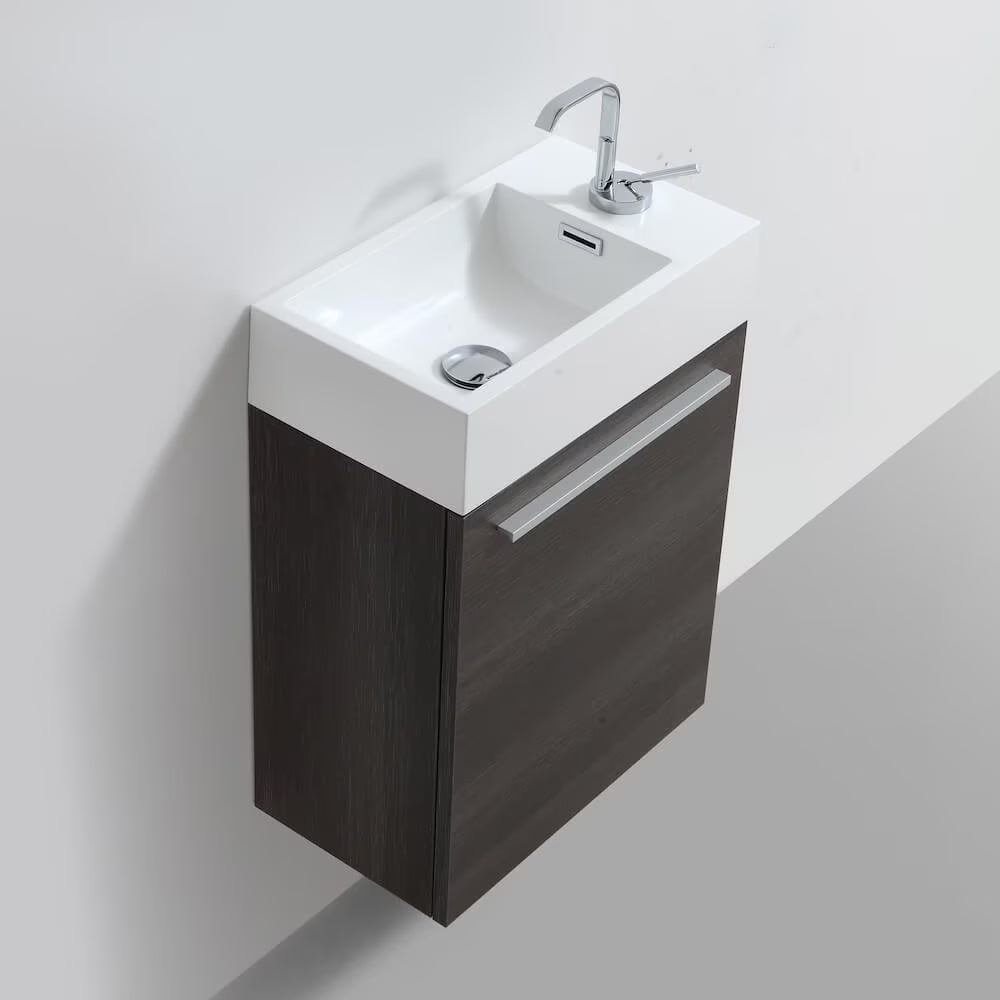 Blossom Colmar 18" Floating Bathroom Vanity w/ Acrylic Sink | Navy Blue Finish | Wall Mount | Soft-Close