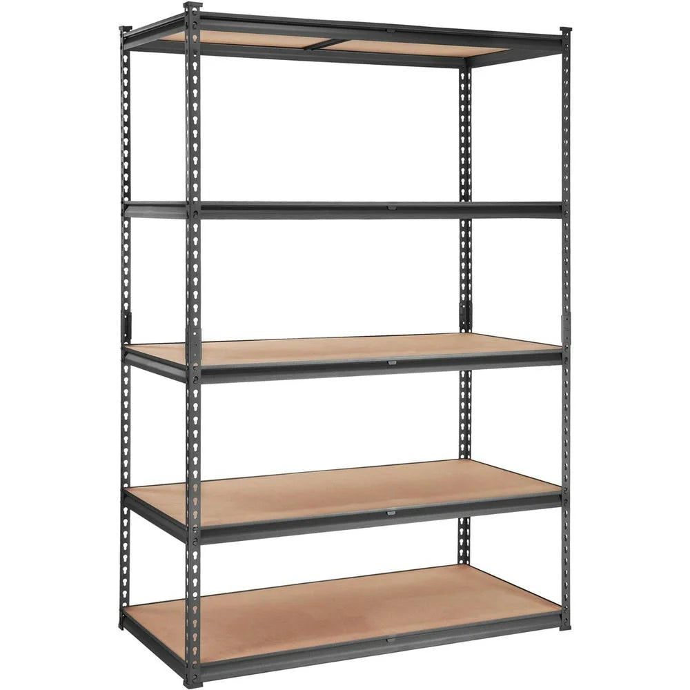 Choco Moon Heavy Duty 5-Tier Garage Shelves, 2000 lbs, Black Steel Organizer, Perfect for Kitchen Pantry, Basement, Bathroom, Laundry Room