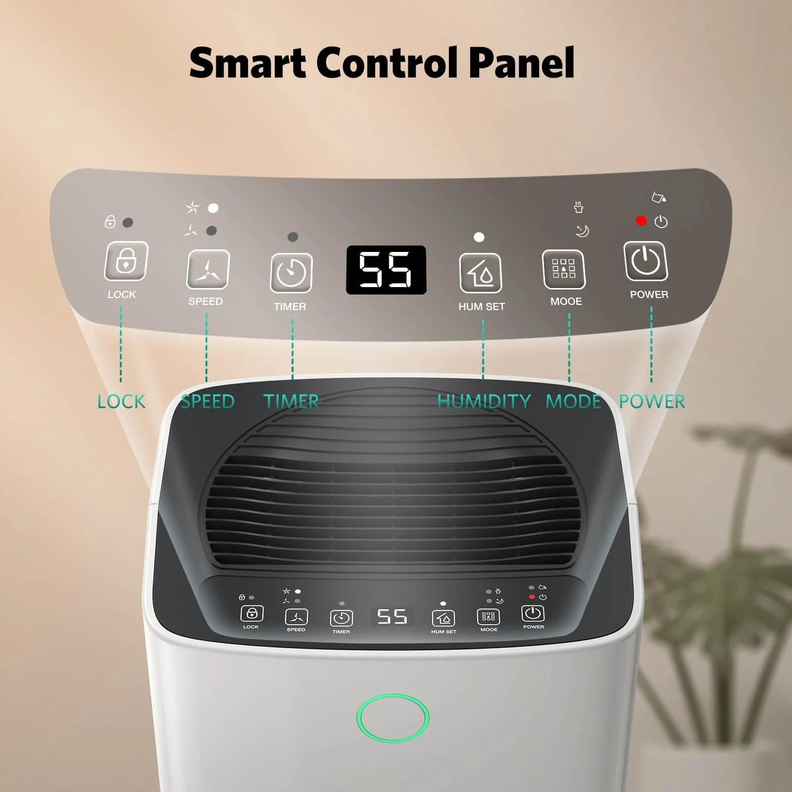 FREE VILLAGE Dehumidifier, 24 Pint Dehumidifiers Intelligent Humidity Control for Home Up to 1500 Sq. Ft, Auto Drainage, Digital Control Panel, 12 HrTimer, Dehumidifier for Basement, Bathroom, Bedroom