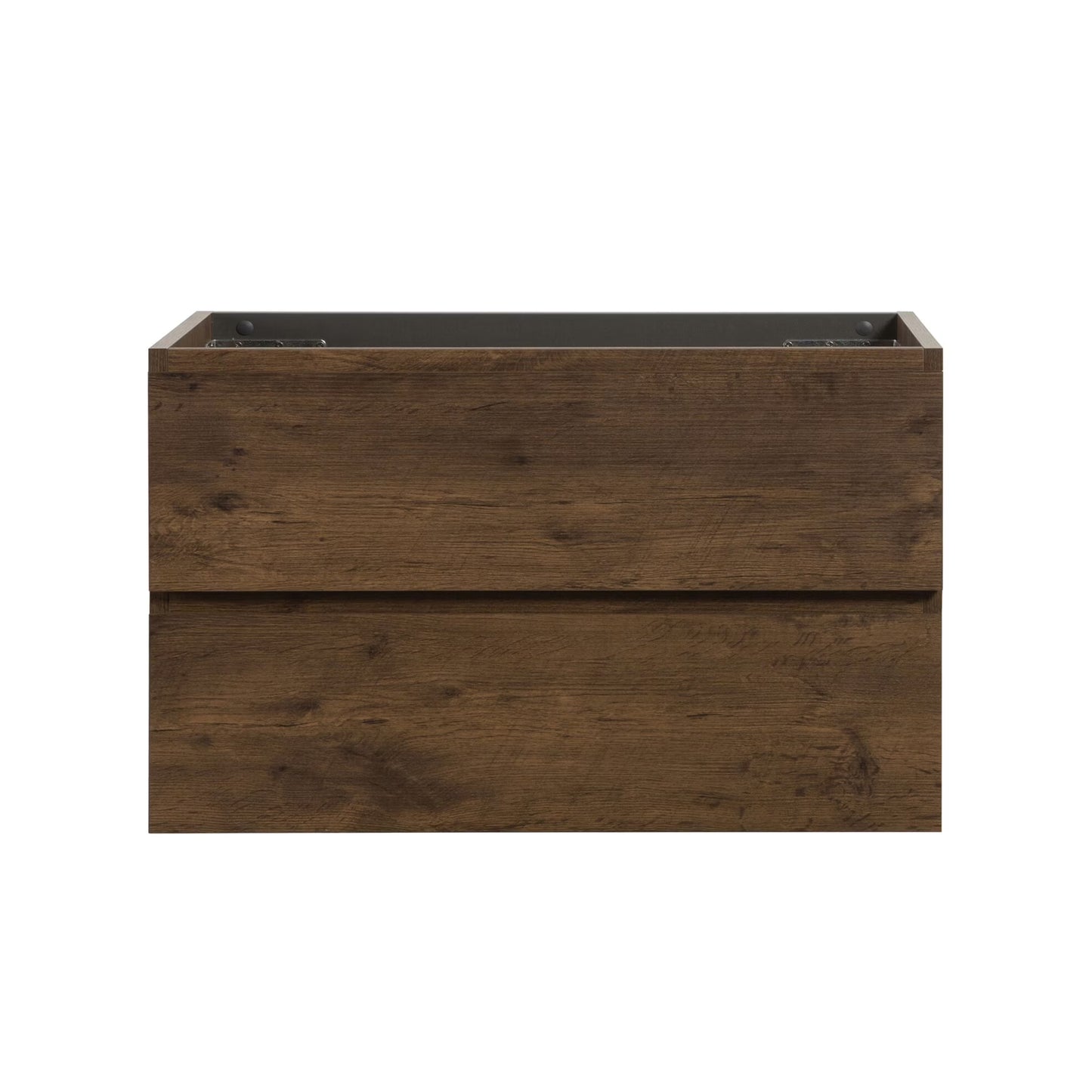 Wall Mount Bathroom Cabinet Without Basin, Gray Two-Drawer Storage Unit with Pre-Assembled Design for Space-Saving Modern Bathrooms