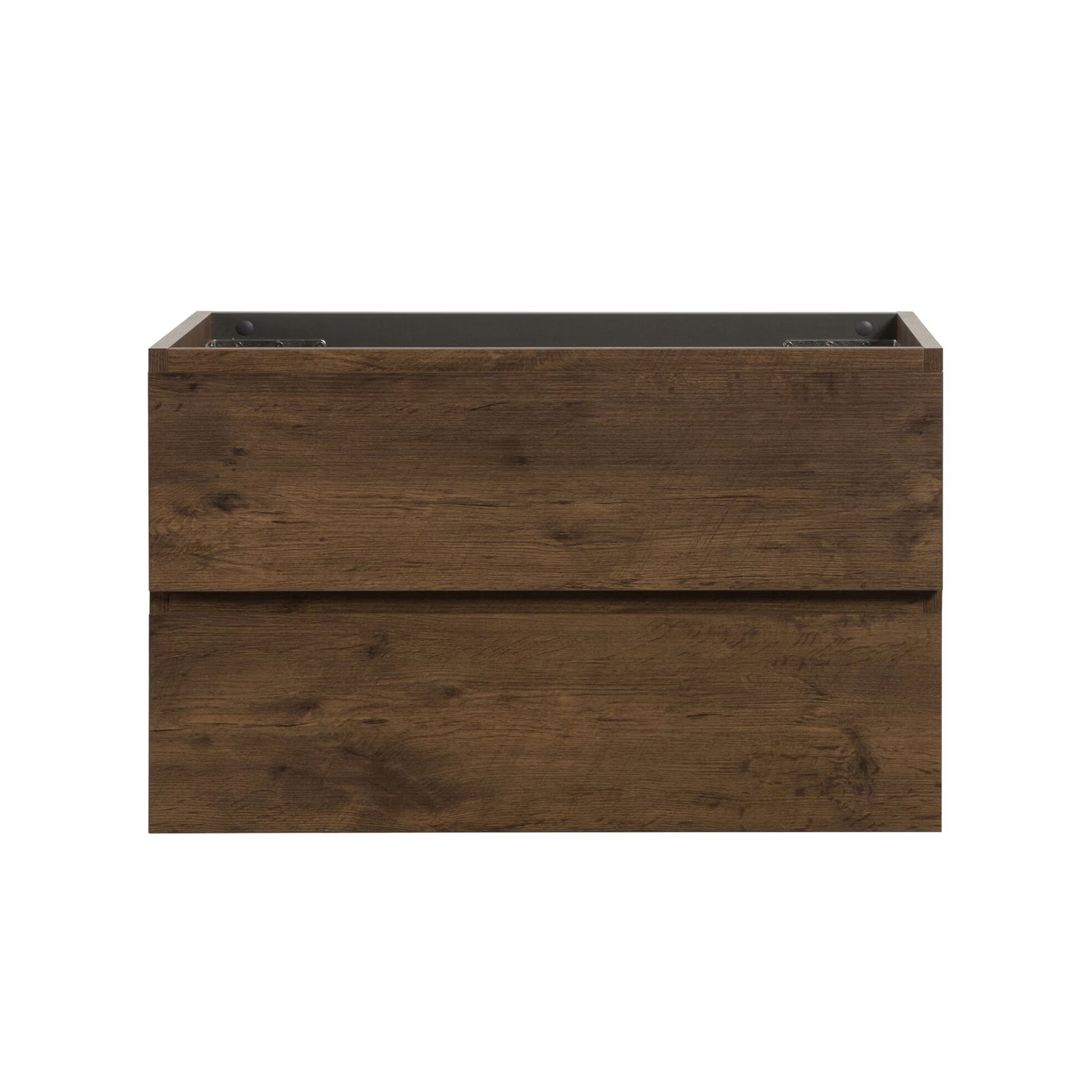 Wall Mount Bathroom Cabinet Without Basin, Gray Two-Drawer Storage Unit with Pre-Assembled Design for Space-Saving Modern Bathrooms