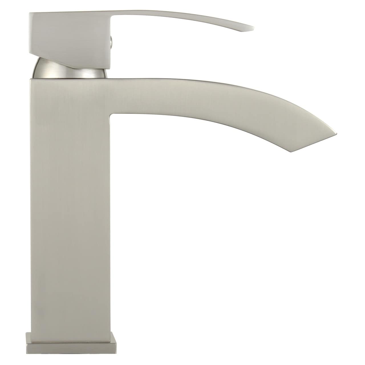 Marella 6" Single Hole Single Handle Modern Bathroom Sink Faucet, Matte White/Polished Chrome