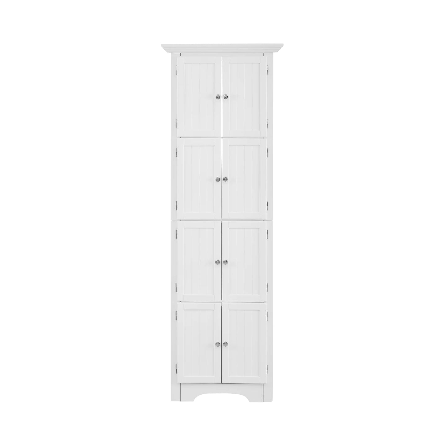 Royard Oaktree 72" Tall Corner Cabinet with 8 Doors and 4 Storage Shelves, Freestanding Bathroom Storage Cabinet, 4-tier Kitchen Pantry Storage Cabinet for Bathroom, Living Room, Office (Black)