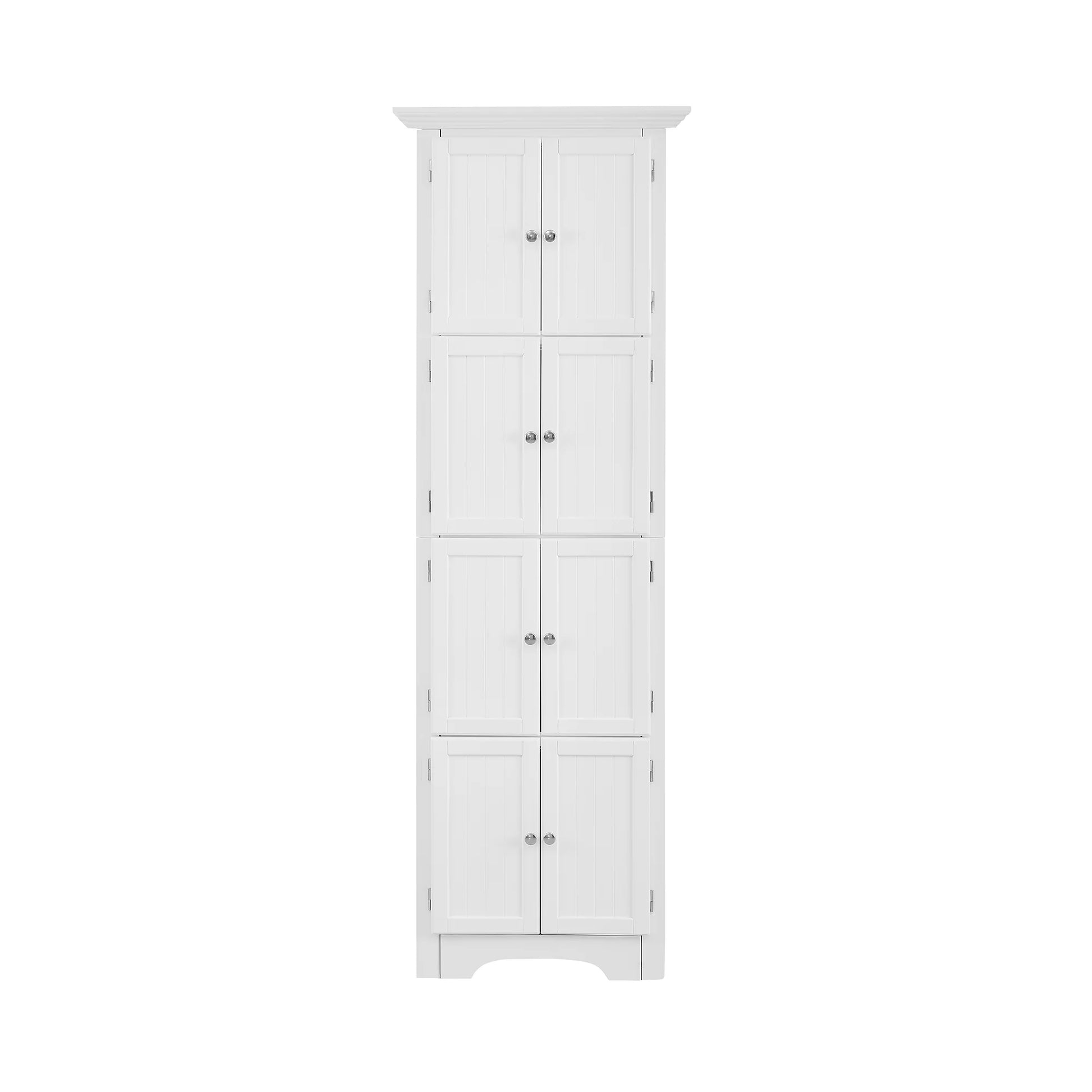 Royard Oaktree 72" Tall Corner Cabinet with 8 Doors and 4 Storage Shelves, Freestanding Bathroom Storage Cabinet, 4-tier Kitchen Pantry Storage Cabinet for Bathroom, Living Room, Office (Black)