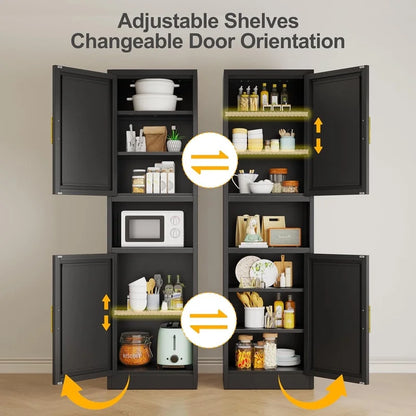 15.75"W Freestand Metal Tall and Thin Narrow Corner Storage Cabinet for Kitchen Bathroom Living Room