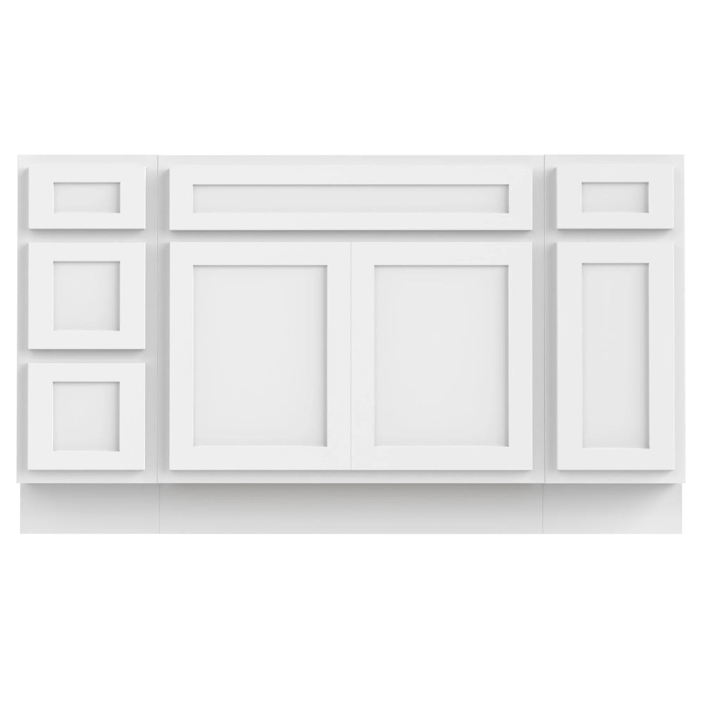 54 in. W x 21 in. D x 32.5 in. H Bath Vanity Cabinet without Top in White
