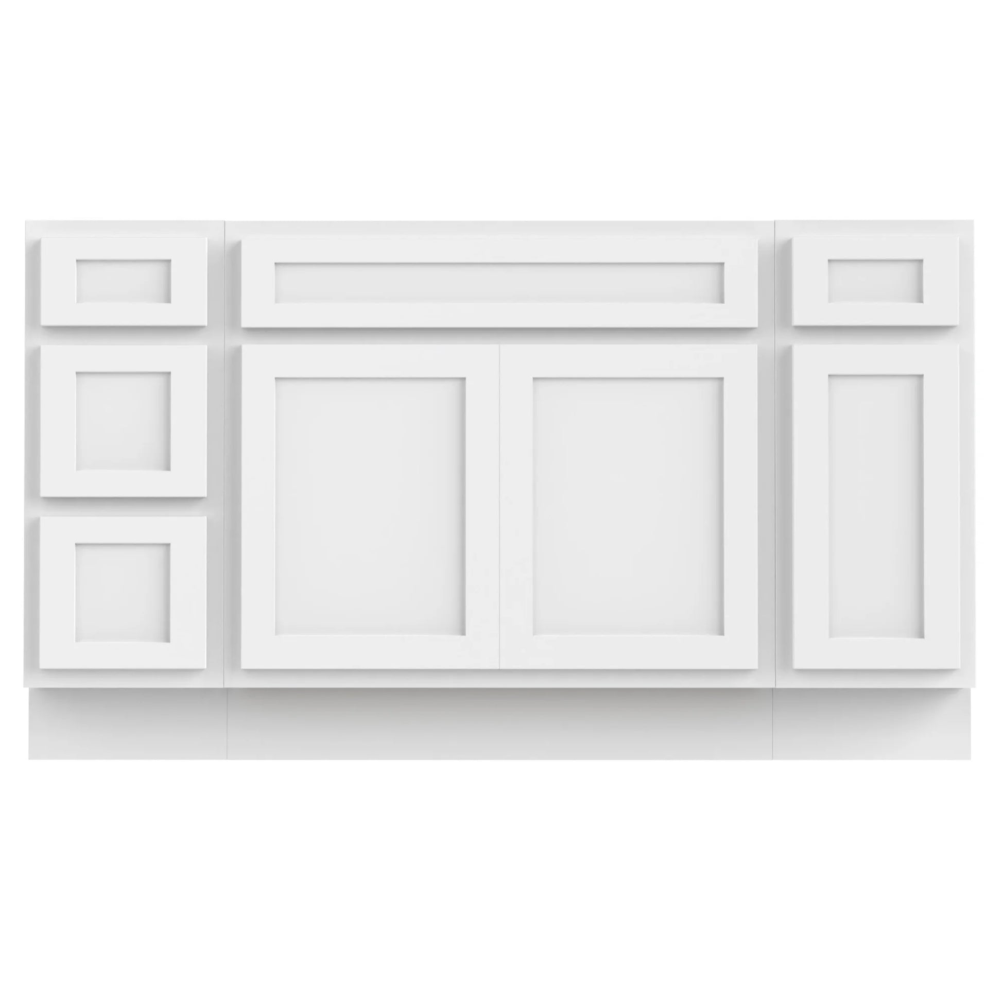 54 in. W x 21 in. D x 32.5 in. H Bath Vanity Cabinet without Top in White