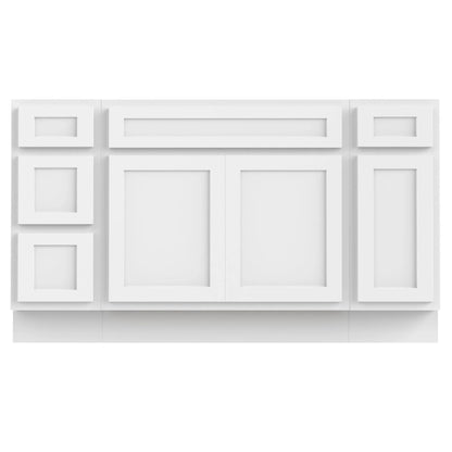 54 in. W x 21 in. D x 32.5 in. H Bath Vanity Cabinet without Top in White