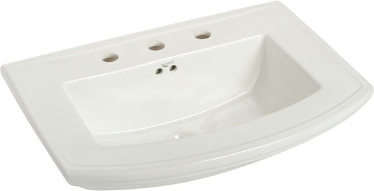Mansfield 328-8 Barrett 24-3/8" Vitreous China Pedestal Bathroom Sink - White