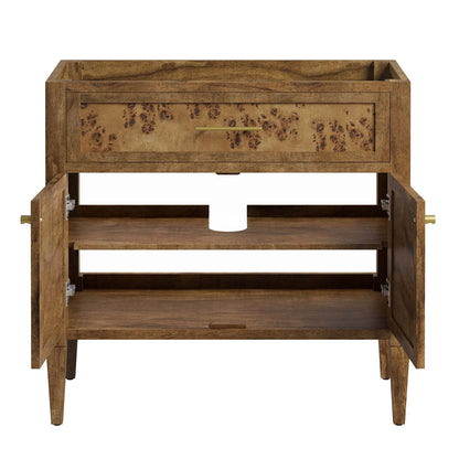 Modway Elysian 36" Wood Bathroom Vanity in White Brown