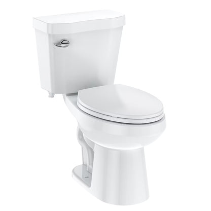 Faitaliicy Elongated Toilets For Bathrooms Two-Piece Toilet With Comfortable Close Seat 1.28 Siphonic Flush Toilet Powerful Modern Standard Toilet With Universal Height ADA Cotton