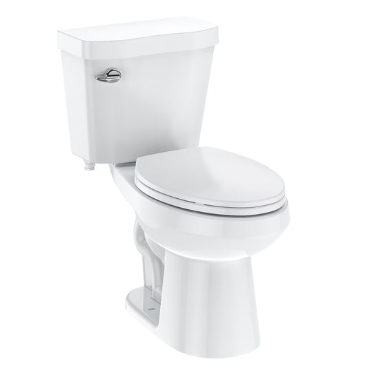 Faitaliicy Elongated Toilets For Bathrooms Two-Piece Toilet With Comfortable Close Seat 1.28 Siphonic Flush Toilet Powerful Modern Standard Toilet With Universal Height ADA Cotton