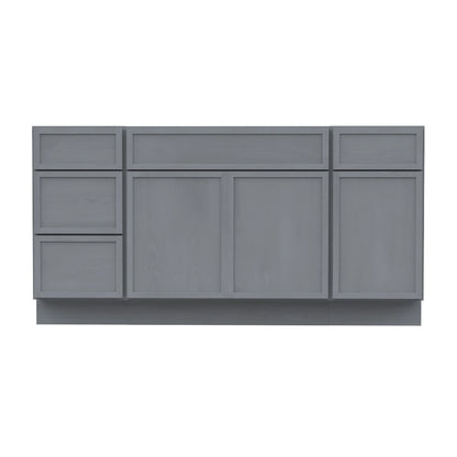 Vanity Art 63" Freestanding Bathroom Vanity Cabinet without Top in Smoky Gray