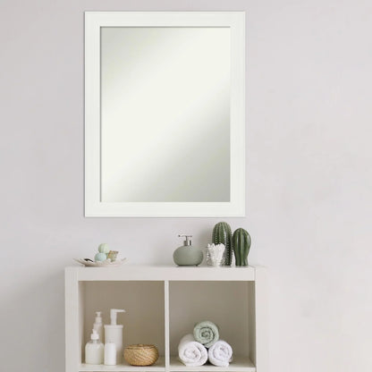 Amanti Art Vanity White Framed Non-Beveled Bathroom Vanity Wall Mirror - 21.5 x 27.5 in