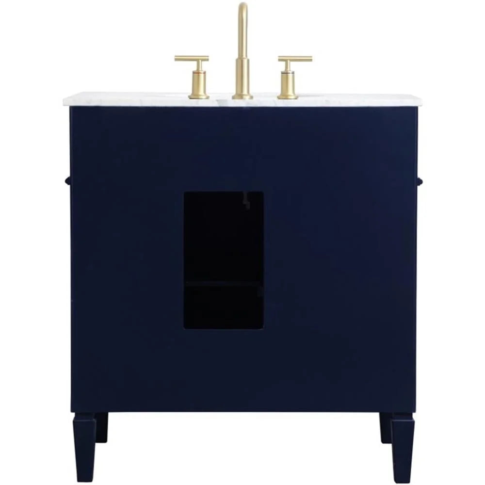 32 inch single bathroom vanity in blue