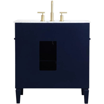 32 inch single bathroom vanity in blue
