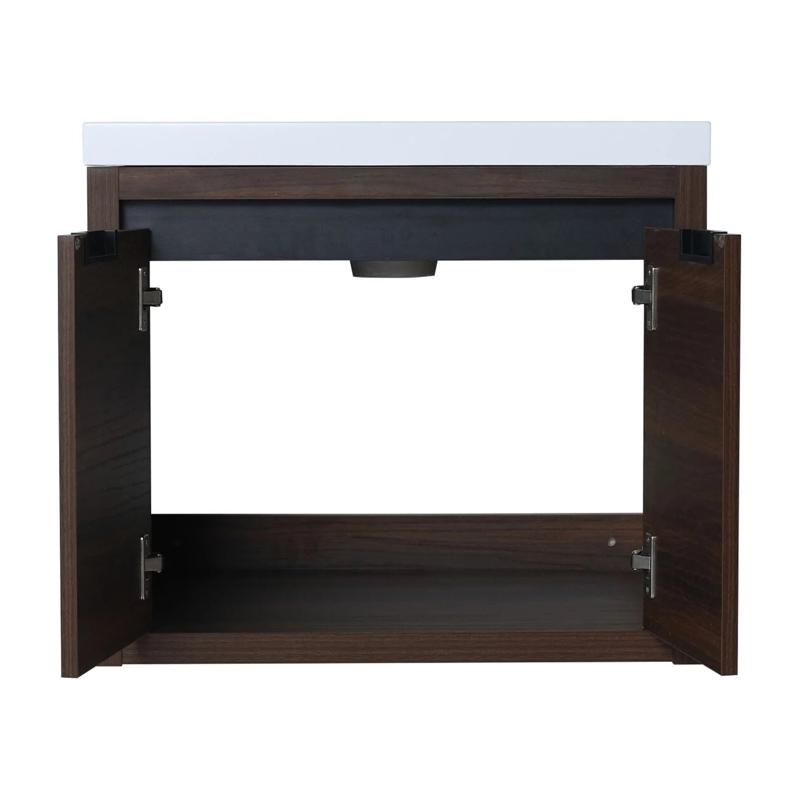 Bathroom Vanity with Sink, Bathroom Vanity with Float Mounting Design, 24 Inch Bathroom Sink Cabinet with Soft Close Doors for Bathroom, California Walnut