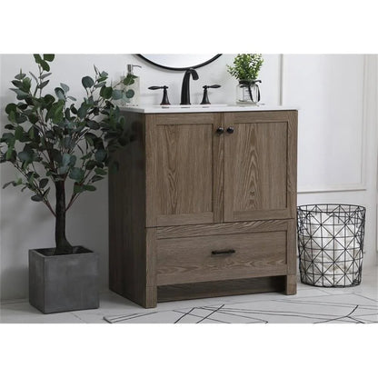 30 inch Single Bathroom Vanity in Natural oak