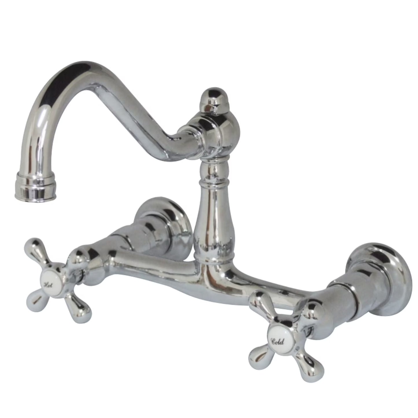 Kingston Brass KS3240AX Vintage Wall Mount Bathroom Faucet, Matte Black