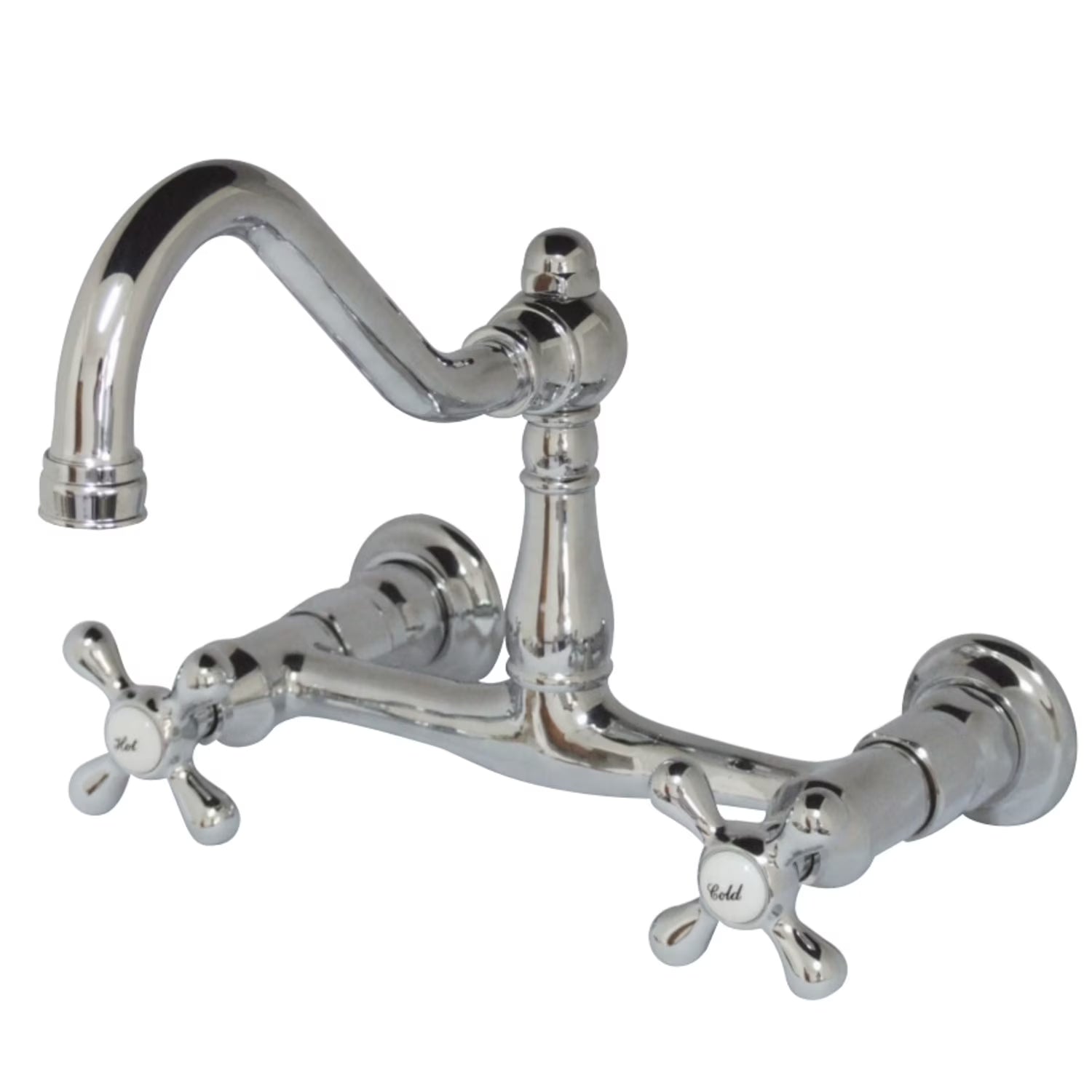 Kingston Brass KS3240AX Vintage Wall Mount Bathroom Faucet, Matte Black