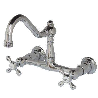 Kingston Brass KS3240AX Vintage Wall Mount Bathroom Faucet, Matte Black